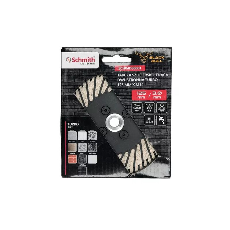 Tarcza szlif-tnąca dwustr. TURBO 125XM14 BLACKBULL